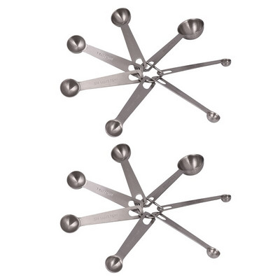 Μεζούρα από ανοξείδωτο ατσάλι Σετ με 14 στοιβαζόμενα κουτάλια με αποσπώμενο κρίκο