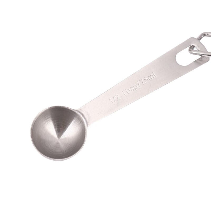 Rozsdamentes acél mérőkanál készlet 14 egymásra rakható mérőkanál levehető gyűrűtartóval