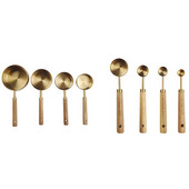 Σετ κουταλιών μέτρησης με ξύλινη λαβή από ανοξείδωτο ατσάλι Μεζούρα ψησίματος εργαλείων ψησίματος Αξεσουάρ κουζίνας