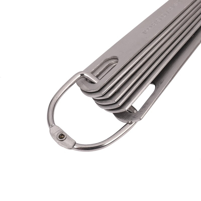 Rozsdamentes acél mérőkanál készlet 14 egymásra rakható mérőkanál levehető gyűrűtartóval