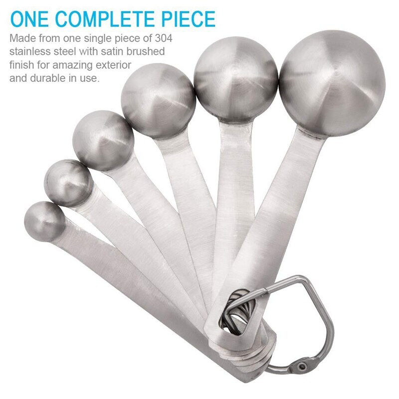 Μεζούρα, Σετ ποτηριών μεζούρα από ανοξείδωτο ατσάλι, μικρό κουτάλι με μετρικές και αμερικανικές μετρήσεις, σετ 6 για δώρο