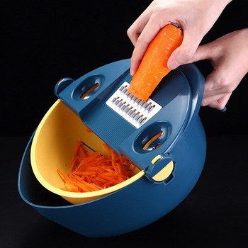 Въртяща се резачка за зеленчуци Белачка Чопър за зеленчуци с дренажна кошница за кухненски джаджи за плодове Режещи инструменти