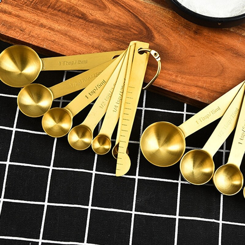 Legjobb mérőkanál Hasznos rozsdamentes acél mérőpohár Cozinha kávés mérőkanál Arany tea