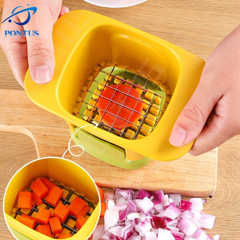 Praktikus zöldségaprító Otthoni konyhai eszközök és tartozékok Gyümölcsszeletelő Kézi nyomós zöldségvágó főzési tartozékok