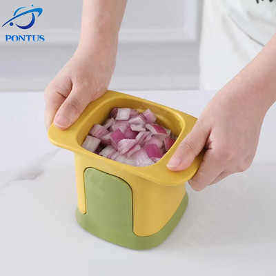 Többfunkciós zöldségvágó Sárgarépa Burgonya Hagyma Kocka Kézi Nyomós Zöldségvágó Otthoni Konyhai Szerszám Tartozékok