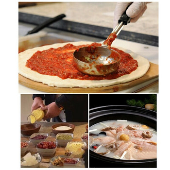 Лъжица за намазване на сос за пица с дълга гумена дръжка против гореща лъжица за намазване на пица Мерителна лъжица за супа Инструменти за готвене