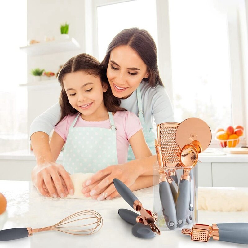 7 részes konyhai szerszámkészlet rozsdamentes acél fokhagymanyomó kanál hámozó sajtreszelő konyhai kiegészítők