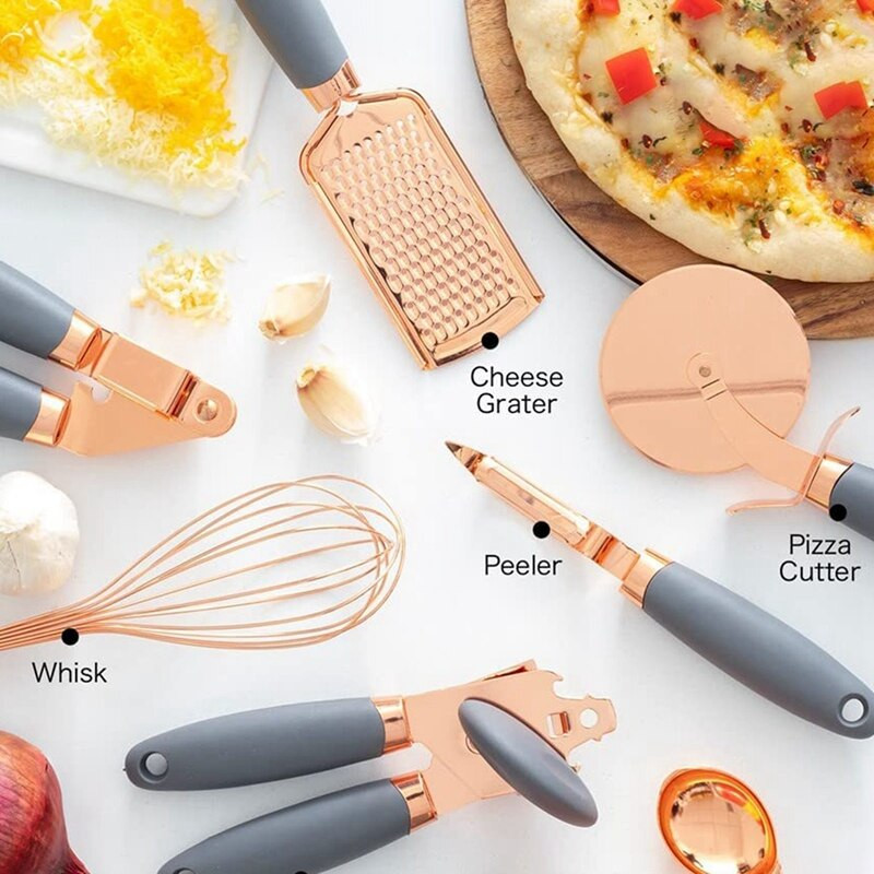 7 részes konyhai szerszámkészlet rozsdamentes acél fokhagymanyomó kanál hámozó sajtreszelő konyhai kiegészítők