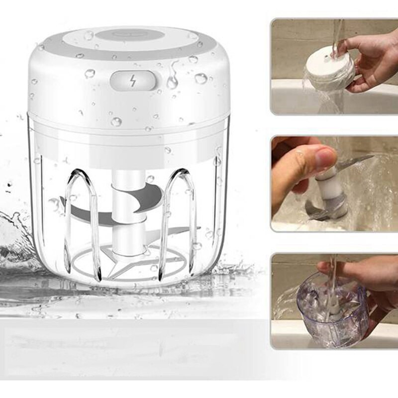 250 ml-es mini USB vezeték nélküli elektromos fokhagymanyomó erős nyomódaráló zöldség húsdaráló élelmiszer aprító konyhai eszközök