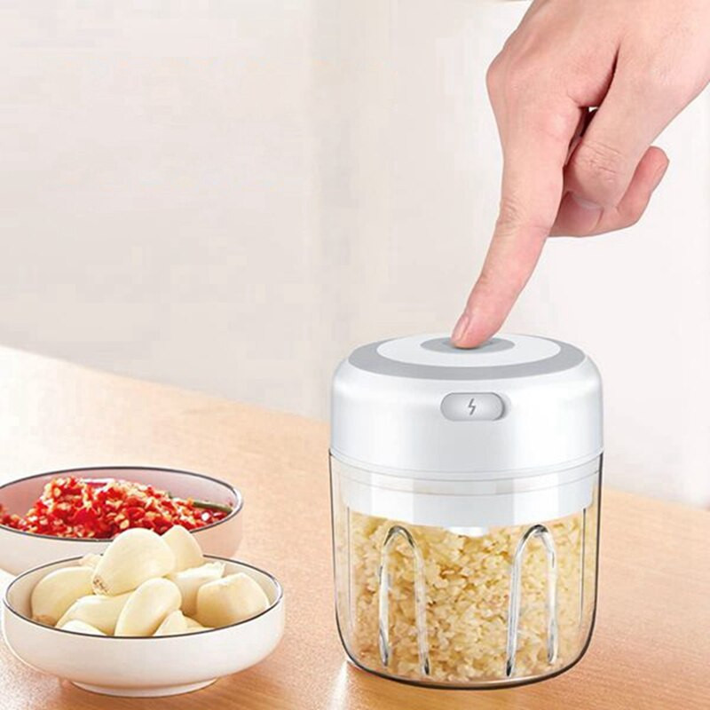250 ml-es mini USB vezeték nélküli elektromos fokhagymanyomó erős nyomódaráló zöldség húsdaráló élelmiszer aprító konyhai eszközök
