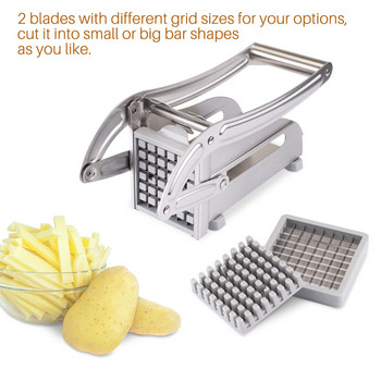 Резачки за пържени картофи от неръждаема стомана Машина за рязане на ленти за картофен чипс Машина за рязане Машина за нарязване Чопър Резачки Домашна кухня Джаджи