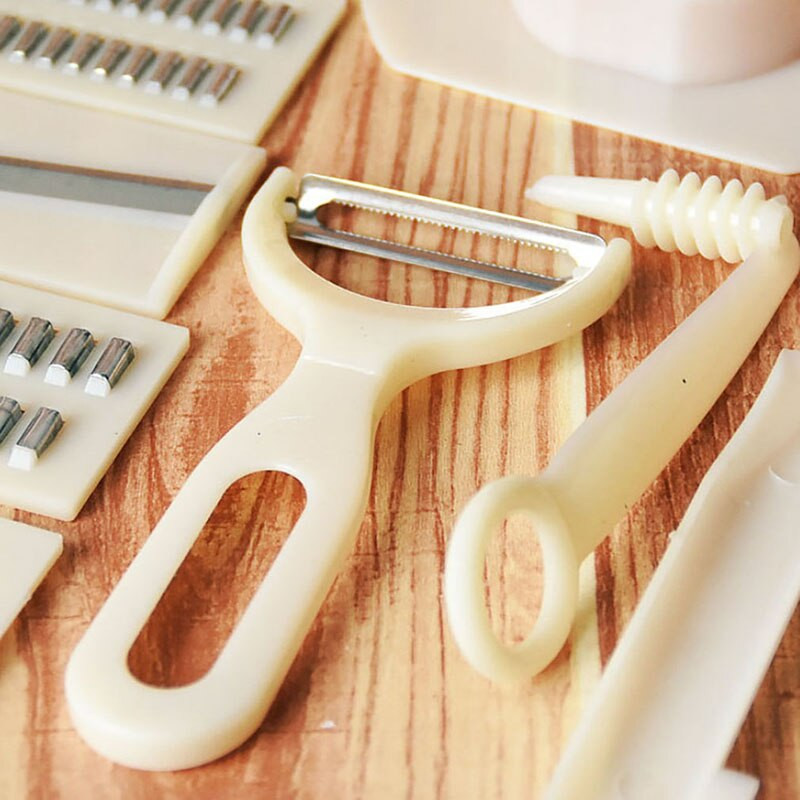 11db/szett Multifunkcionális aprító Zöldséggyümölcs hámozó burgonyaszeletelő aprító Zöldségreszelő szeletelő konyhai eszközök