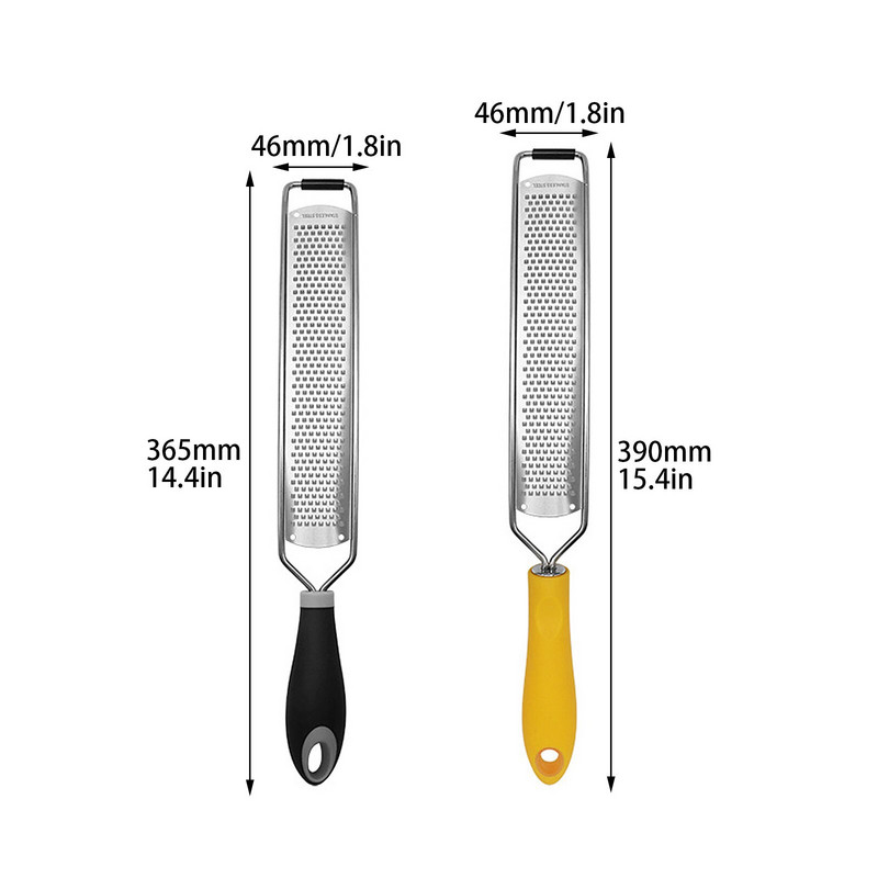 Rozsdamentes acél reszelő szerszám reszelő aprító sárga 39*4,6 cm többfunkciós sajtfogantyú Növényi konyhai eszközök Hámozó kéziszerszám