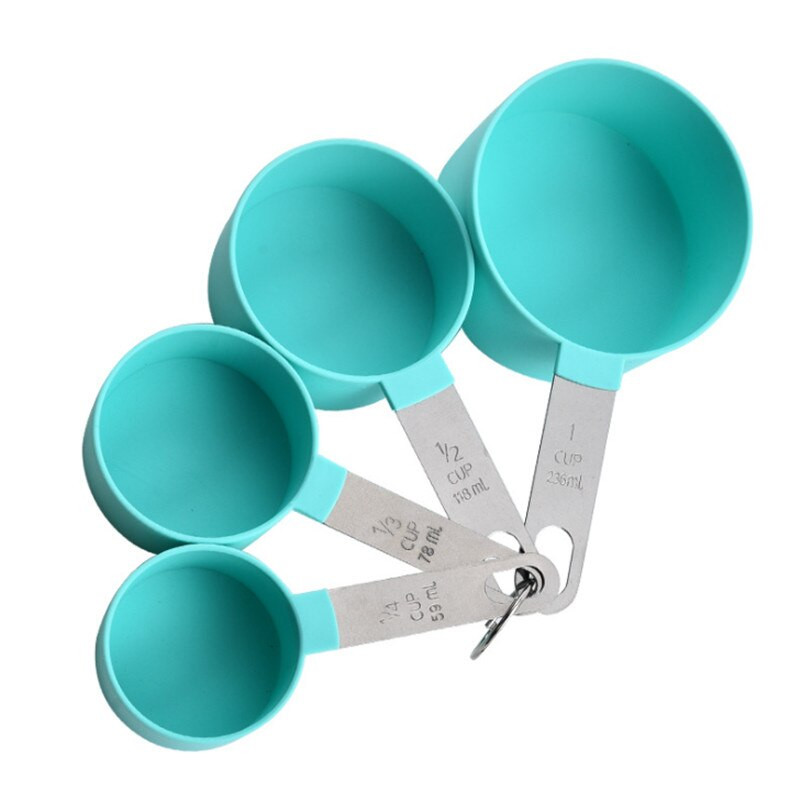 8db Zöld Rózsaszín Szürke Fekete Rozsdamentes acél fogantyú mérőpohár kanál készlet Sütőeszköz Konyhai Kiegészítők