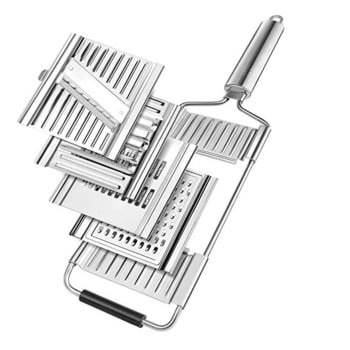 4 σε 1 Πολυλειτουργικός τεμαχιστής λαχανικών Τρίφτης από ανοξείδωτο ατσάλι Κόφτης φρούτων Αποφλοιωτής πατάτας Τρίφτης καρότων Εργαλεία κουζίνας