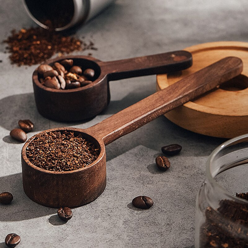 2 τμχ Ξύλινο Σετ μεζούρα Κουζίνας Μεζούρα Κουτάλια Καφέ Μπουκάλια Ζάχαρη Μπαχαρικά Μεζούρα Κουτάλι Εργαλεία μέτρησης για μαγείρεμα