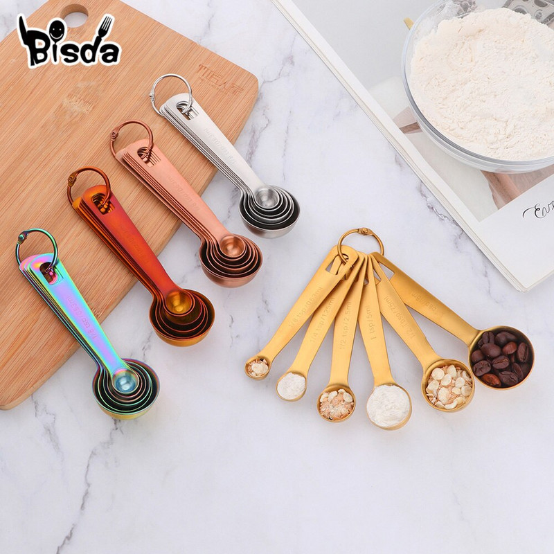 6 τμχ Κουτάλια πολλαπλών χρήσεων Εργαλεία μέτρησης Μετρητής αλευριού ψησίματος Ανοξείδωτος ατσάλι Σκόνη καφέ Spice Measure Gadgets κουζίνας