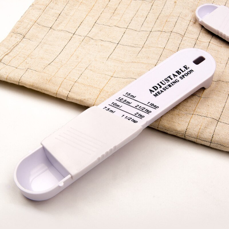 2 τμχ Ρυθμιζόμενο κουταλάκι του γλυκού Μεζούρα Κουτάλι Κουζίνα Gadget Κουζίνα Αξεσουάρ ψησίματος Ζυγαριά Πλαστική Ποσοτική Κουτάλια ψησίματος