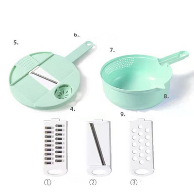 Ο νέος πολυλειτουργικός κόφτης λαχανικών 12 τεμαχίων Κόφτης κουζίνας Οικιακός κόφτης πατάτας Τρίφτης ραπανιού