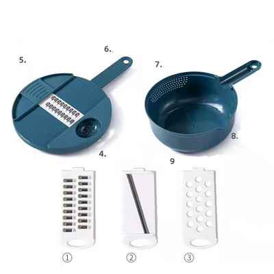 Ο νέος πολυλειτουργικός κόφτης λαχανικών 12 τεμαχίων Κόφτης κουζίνας Οικιακός κόφτης πατάτας Τρίφτης ραπανιού