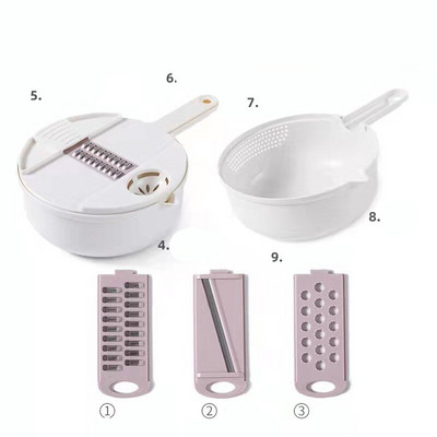 Ο νέος πολυλειτουργικός κόφτης λαχανικών 12 τεμαχίων Κόφτης κουζίνας Οικιακός κόφτης πατάτας Τρίφτης ραπανιού