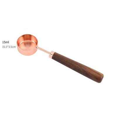 4 ΤΕΜ από ανοξείδωτο ατσάλι Χάλκινο κουτάλι μέτρησης Λαβή καρυδιάς Σετ κουταλιών μέτρησης Εργαλεία ψησίματος Εργαλεία κουζίνας