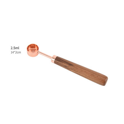 4 ΤΕΜ από ανοξείδωτο ατσάλι Χάλκινο κουτάλι μέτρησης Λαβή καρυδιάς Σετ κουταλιών μέτρησης Εργαλεία ψησίματος Εργαλεία κουζίνας