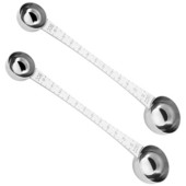 2 τεμάχια μεζούρες καφέ με τσιμπούρι, 1 κουταλιά της σούπας και 1 κουταλάκι του γλυκού μεζούρα καφέ από ανοξείδωτο χάλυβα για καφέ