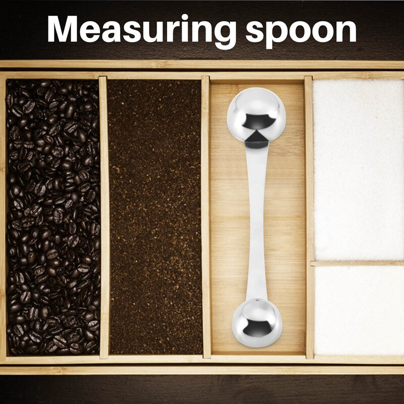 2 τεμάχια μεζούρες καφέ με τσιμπούρι, 1 κουταλιά της σούπας και 1 κουταλάκι του γλυκού μεζούρα καφέ από ανοξείδωτο χάλυβα για καφέ