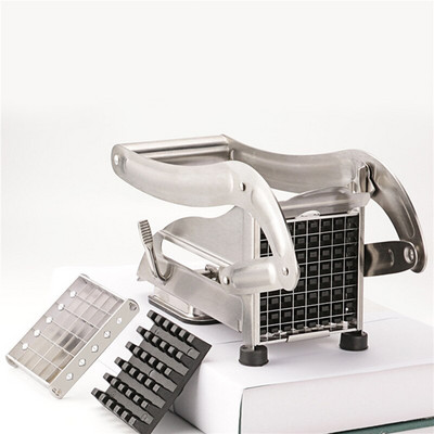 Κόφτης τηγανιτής με 2 λεπίδες από ανοξείδωτο ατσάλι Κόφτης πατάτας κόφτης τεμαχιστής πατάτας για καρότο αγγουριού