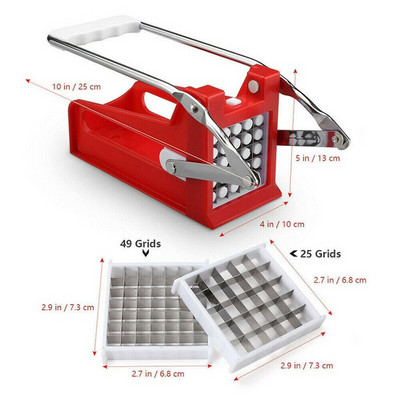 Εργαλείο κοπής πατατών τηγανιτές πατάτες Κόφτης λαχανικών καρότο αγγούρι 2 ειδών λεπίδα, αποτελεσματικό, προστατευτικό χέρι για άνεση στην κουζίνα