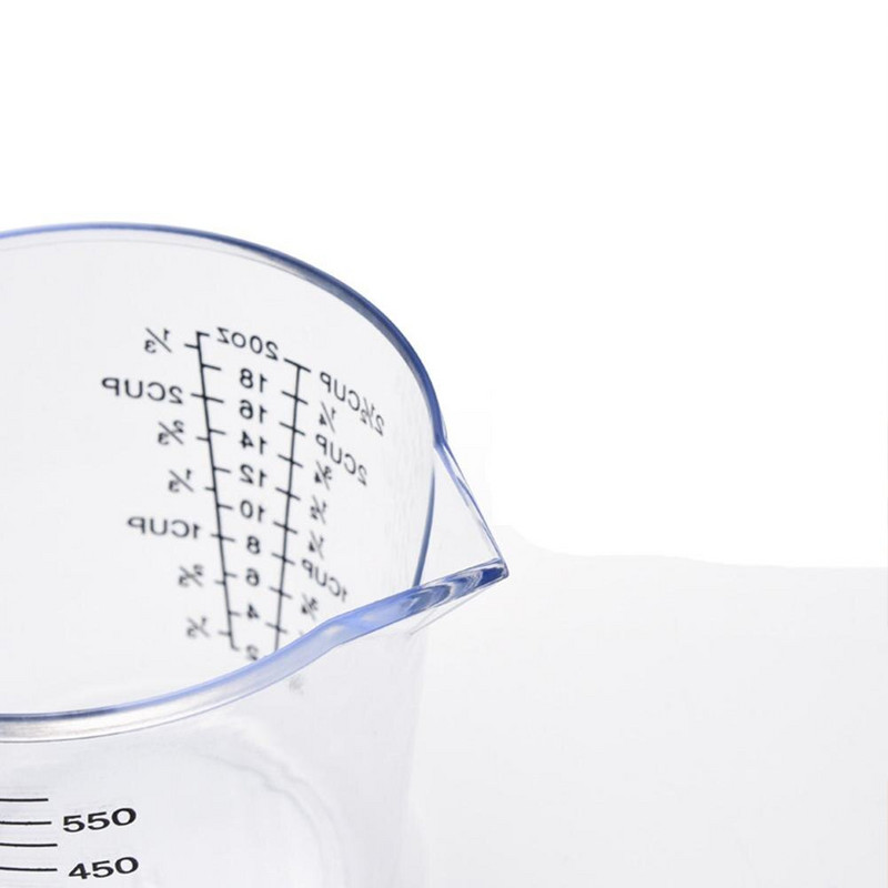 100/300/600 ml plastikinis skaidrus matavimo puodelis ąsotis pilamas snapelis paviršius Virtuvės reikmenys priedai kepimui Kepimo įrankiai