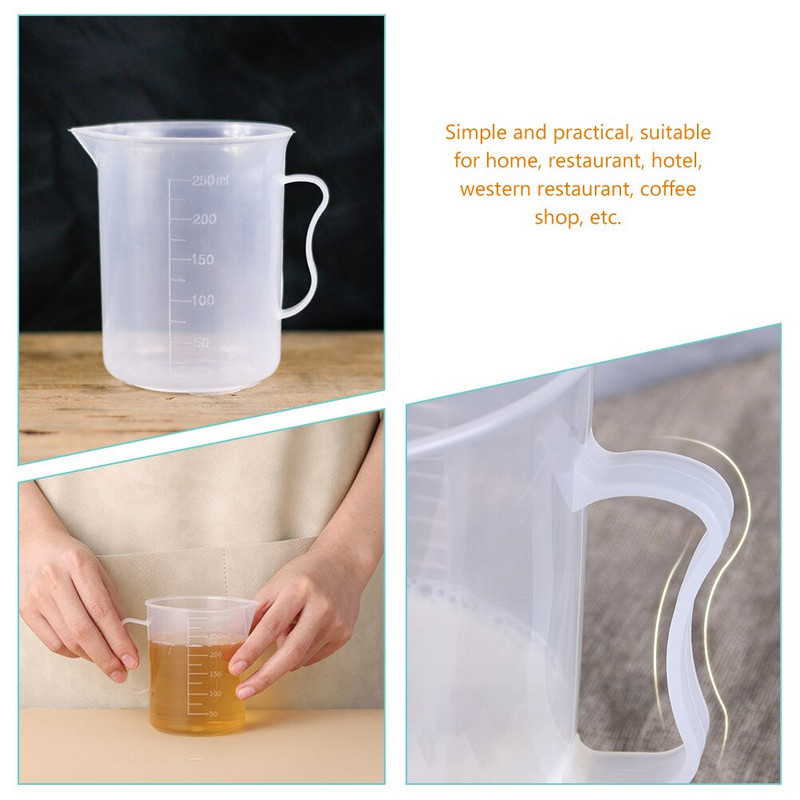 Matavimo puodeliai Maišymo puodeliai Virtuvė graduota derva Matavimo ąsotis Skaidrus Skalė Sukraunama permatoma stiklinė Sausa rankena Kepimo įrankiai