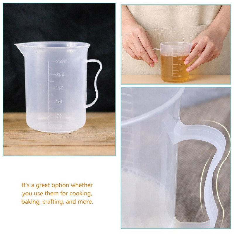 Matavimo puodeliai Maišymo puodeliai Virtuvė graduota derva Matavimo ąsotis Skaidrus Skalė Sukraunama permatoma stiklinė Sausa rankena Kepimo įrankiai