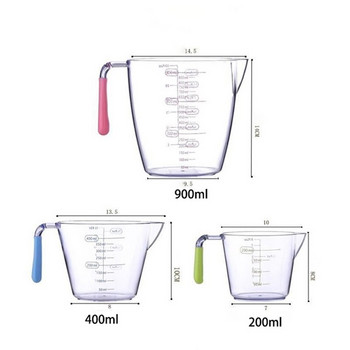 Пластмасова мерителна чаша, дигитална кана за измерване на торта за печене, готварски измервания, мерителни кани