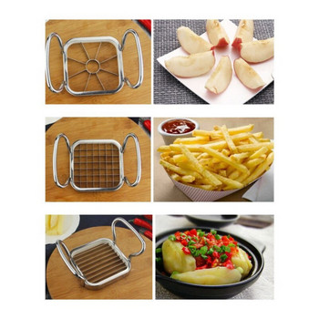 Кухненски приспособления 5 в 1 Резачка за зеленчуци и плодове от неръждаема стомана Шредери за картофен чипс Ябълкова круша Резачка за пържени картофи