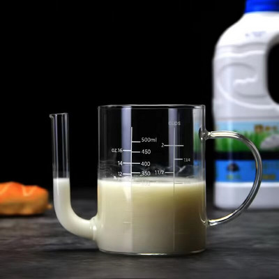 500/1000ML Μεγάλο φλιτζάνι μέτρησης εσπρέσο από γυαλί, ανθεκτικό στη θερμότητα.