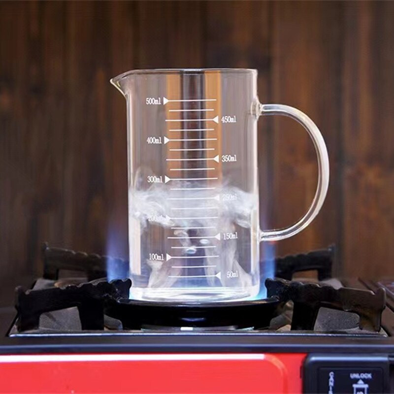 500/1000ML Μεγάλο φλιτζάνι μέτρησης εσπρέσο από γυαλί, ανθεκτικό στη θερμότητα.