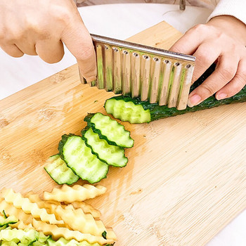 Μαχαίρι κυμάτων κοπής πατάτας από ανοξείδωτο ατσάλι Κόφτης λαχανικών τσιπ πατατών Εργαλεία κουζίνας Αξεσουάρ Δημιουργικά σκεύη