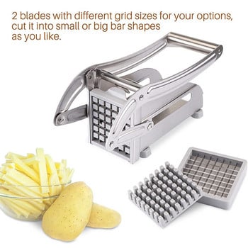 4 остриета от неръждаема стомана Домашни пържени картофи Машина за нарязване на картофи Чипс Резачка за ленти Чопър Машина за правене на инструменти Инструмент за нарязване на картофи
