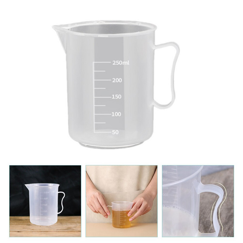 Κύπελλα μεζούρα Mixingkitchen Gradued Resin Cana Measure Clear Scale Στοιβαζόμενη Διαφανής κύπελλο Dry Handletoolsbaking