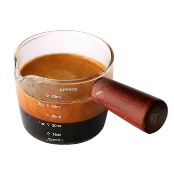 Ανθεκτικό στη θερμότητα Γυάλινη κούπα Espresso Μεζούρα Διπλό/Μονόστομα Γυάλινη Κανάτα γάλακτος με Λαβή Γυάλινη Ζυγαριά Μεζούρα