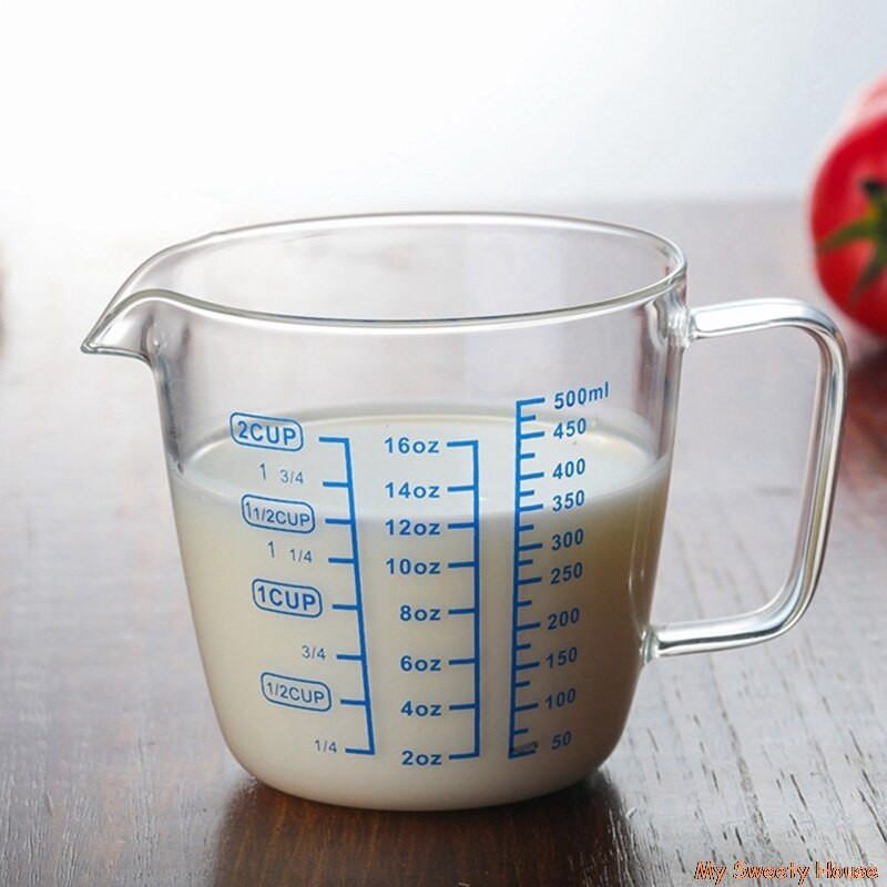 250/500ml Γυαλί που αντέχει στη θερμότητα Φλιτζάνι μέτρησης Ζυγαριά γάλακτος Ζυγαριά κανάτα κρέμα γάλακτος Φλιτζάνι τσαγιού Στάμνα καφέ Ποτήρι για μικροκύματα