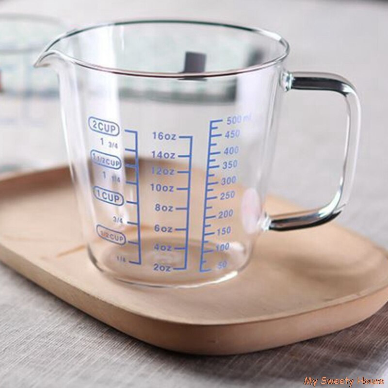 250/500ml Γυαλί που αντέχει στη θερμότητα Φλιτζάνι μέτρησης Ζυγαριά γάλακτος Ζυγαριά κανάτα κρέμα γάλακτος Φλιτζάνι τσαγιού Στάμνα καφέ Ποτήρι για μικροκύματα