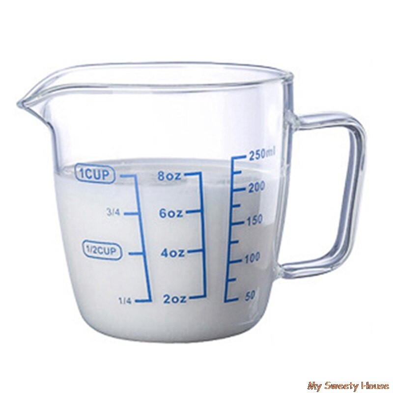250/500ml Γυαλί που αντέχει στη θερμότητα Φλιτζάνι μέτρησης Ζυγαριά γάλακτος Ζυγαριά κανάτα κρέμα γάλακτος Φλιτζάνι τσαγιού Στάμνα καφέ Ποτήρι για μικροκύματα