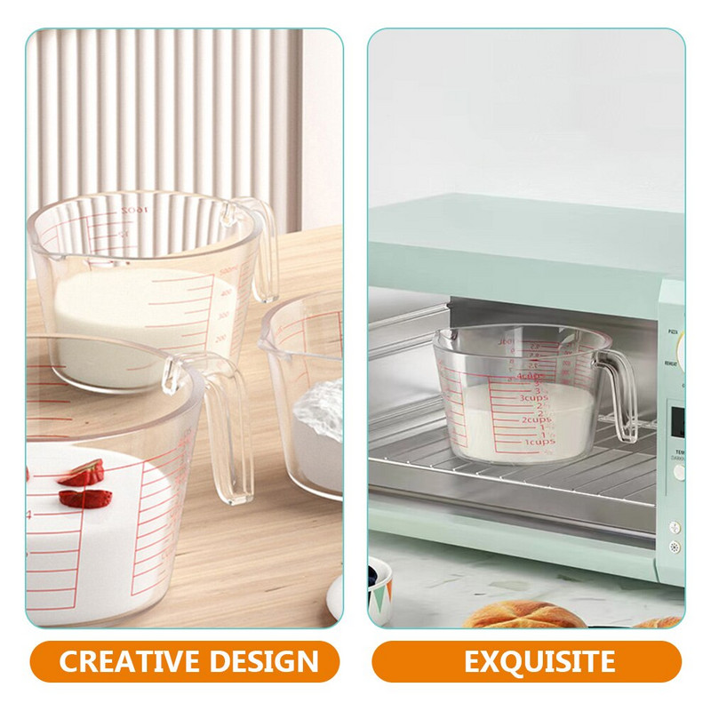 Φλιτζάνι μεζούρα Γυάλινο καφετιέρο Δοχείο κανάτα ανάμειξης κούπα πόσιμο βαθμολογημένη κουζίνα Ψήσιμο στάμνα Jigger Barcups Measure Clear