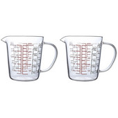 2X 500ml Glass Measuring Cup Κανάτα γάλακτος Ανθεκτικό στη θερμότητα Γυάλινο φλιτζάνι Measure Jug Creamer Scale Φλιτζάνι Τσάι Καφέ Θυρίδα ασφαλείας μικροκυμάτων