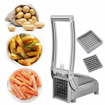 Κουζίνα Gadgets 1PC Εγχειρίδιο από ανοξείδωτο χάλυβα French Fry Cutters Bar Machine Cutting Cutter Κόφτης πατάτας Εργαλείο φρούτων λαχανικών