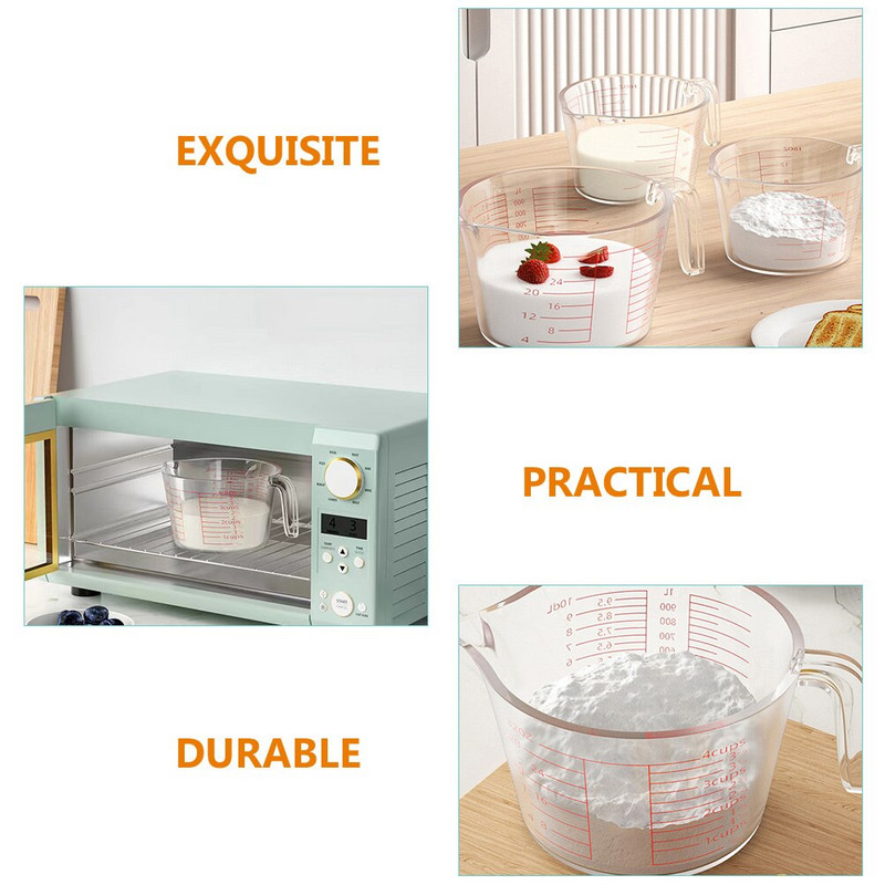 Φλιτζάνι μεζούρα Γυάλινο καφετιέρο Δοχείο κανάτα ανάμειξης κούπα πόσιμο βαθμολογημένη κουζίνα Ψήσιμο στάμνα Jigger Barcups Measure Clear