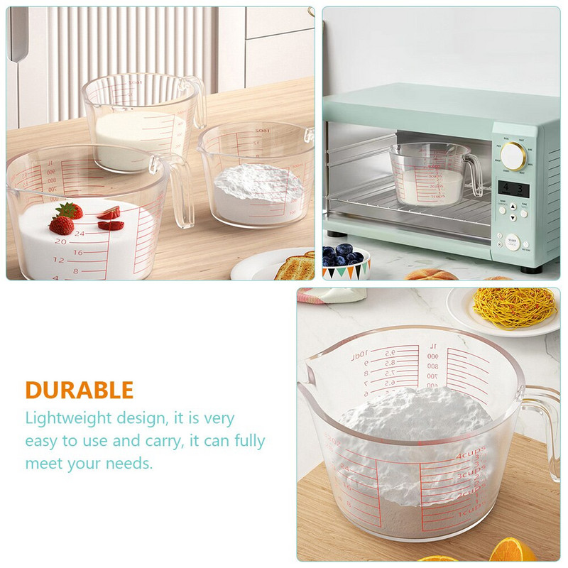 Φλιτζάνι μεζούρα Γυάλινο καφετιέρο Δοχείο κανάτα ανάμειξης κούπα πόσιμο βαθμολογημένη κουζίνα Ψήσιμο στάμνα Jigger Barcups Measure Clear